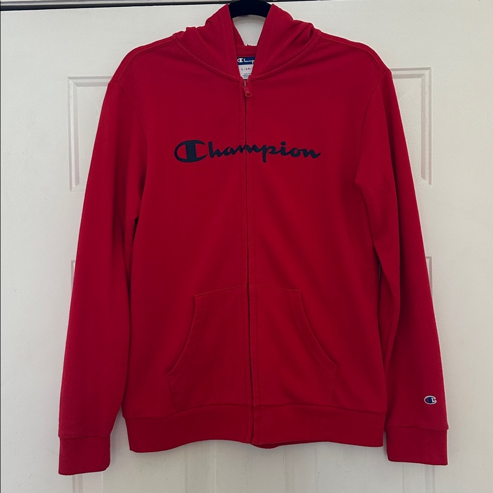 Champion Hoodie Zip Up Red